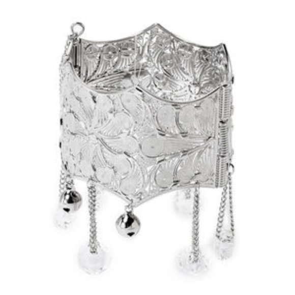 Bangle With Clear Charms in Silver Tone. - Picture 1 of 1